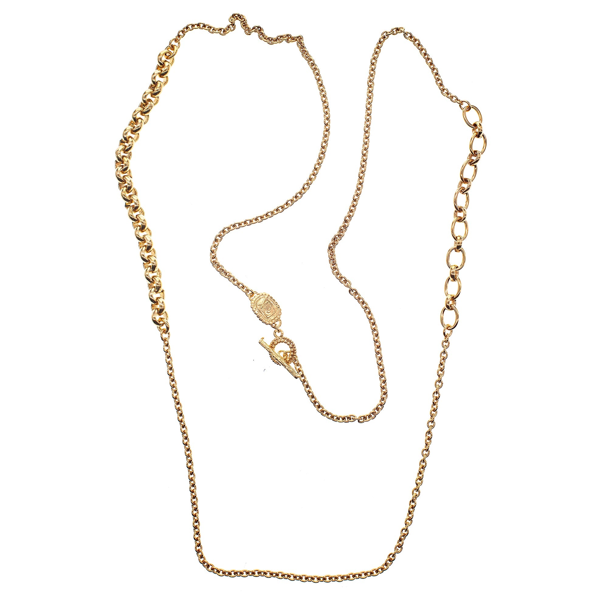CH 26g02 Mixed Link Long Necklace