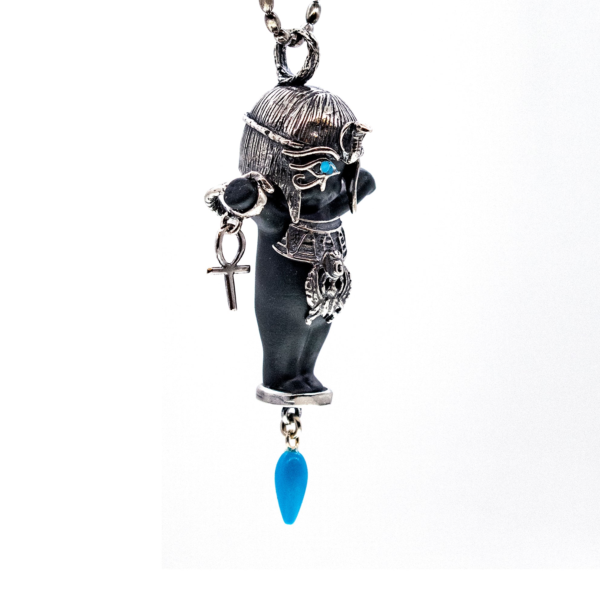 BS52B Happy Baby "Cleo" Black and silver Necklace