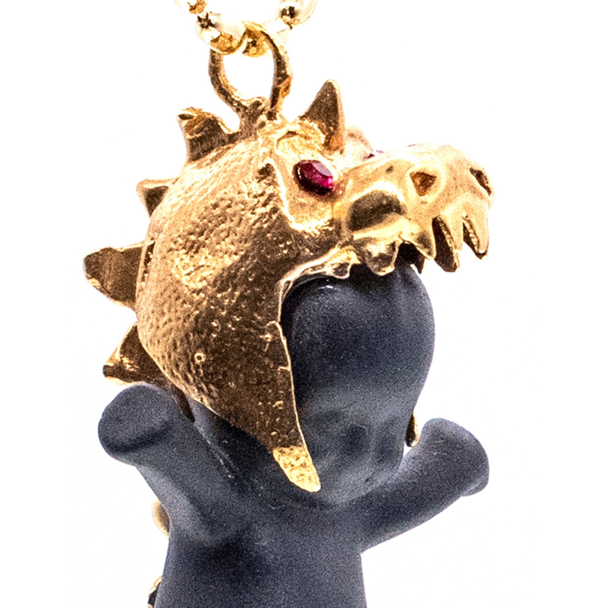 BG44B Happy Baby "Little Dragon" Black and gold Necklace