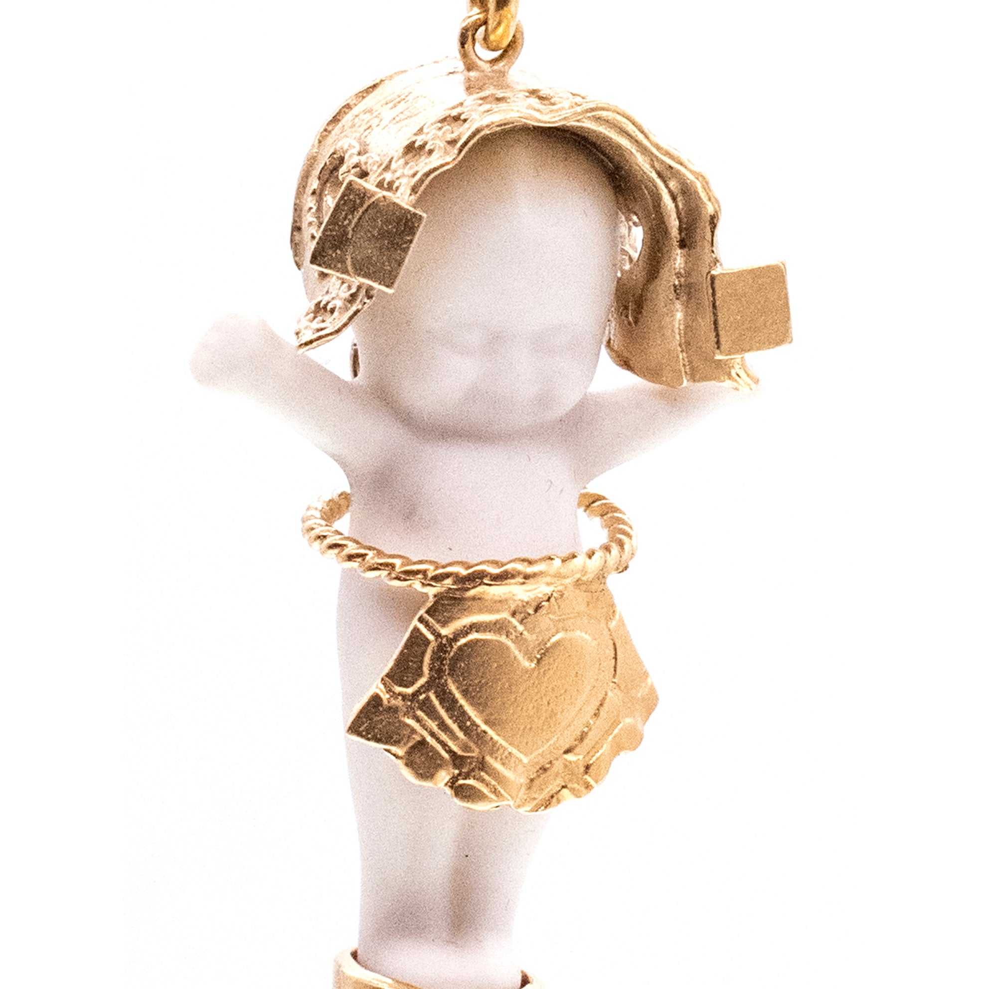 BG08A Happy Baby "Little Dutch girl" White and gold Necklace