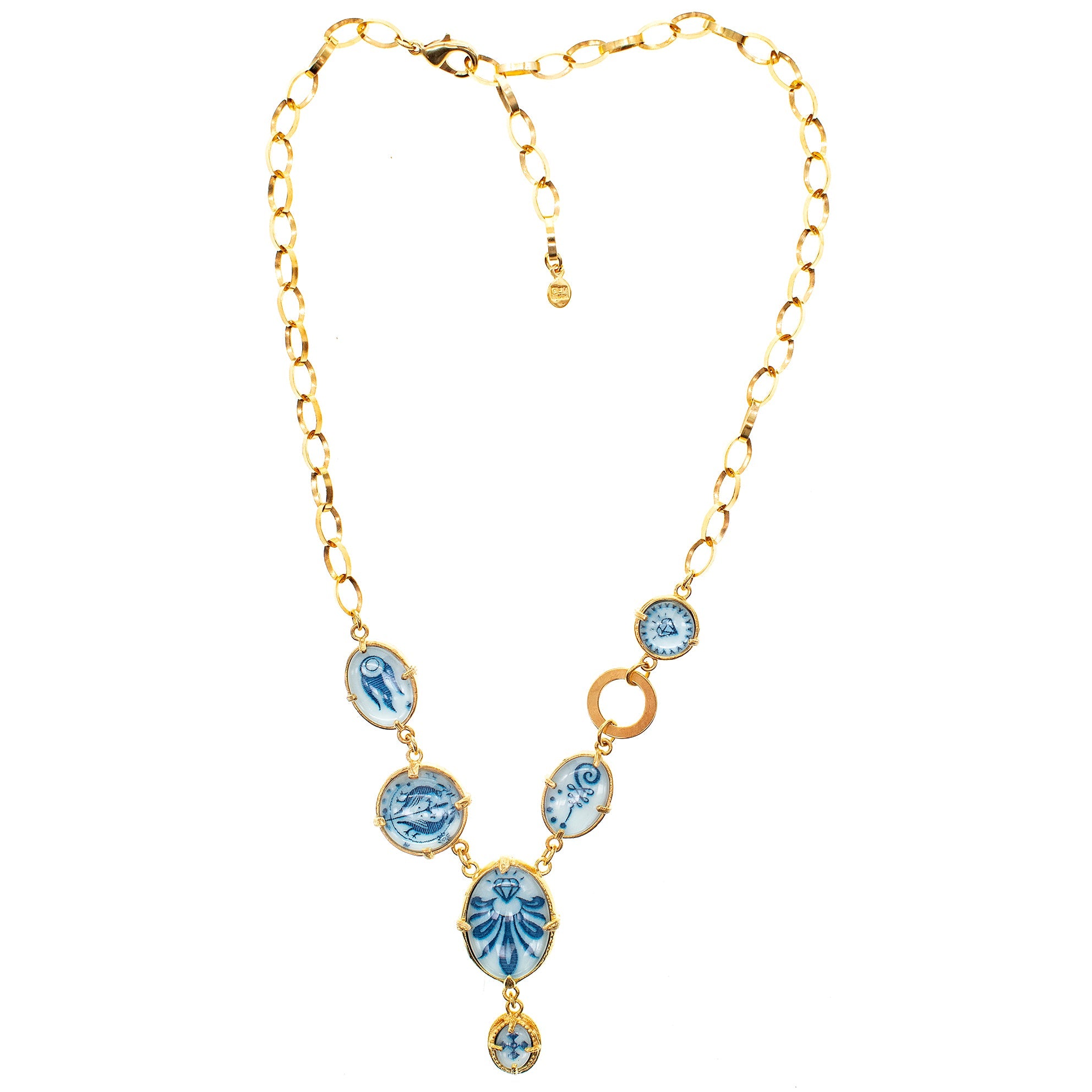NK 25g08 Cosmic Glow Charm Statement Necklace