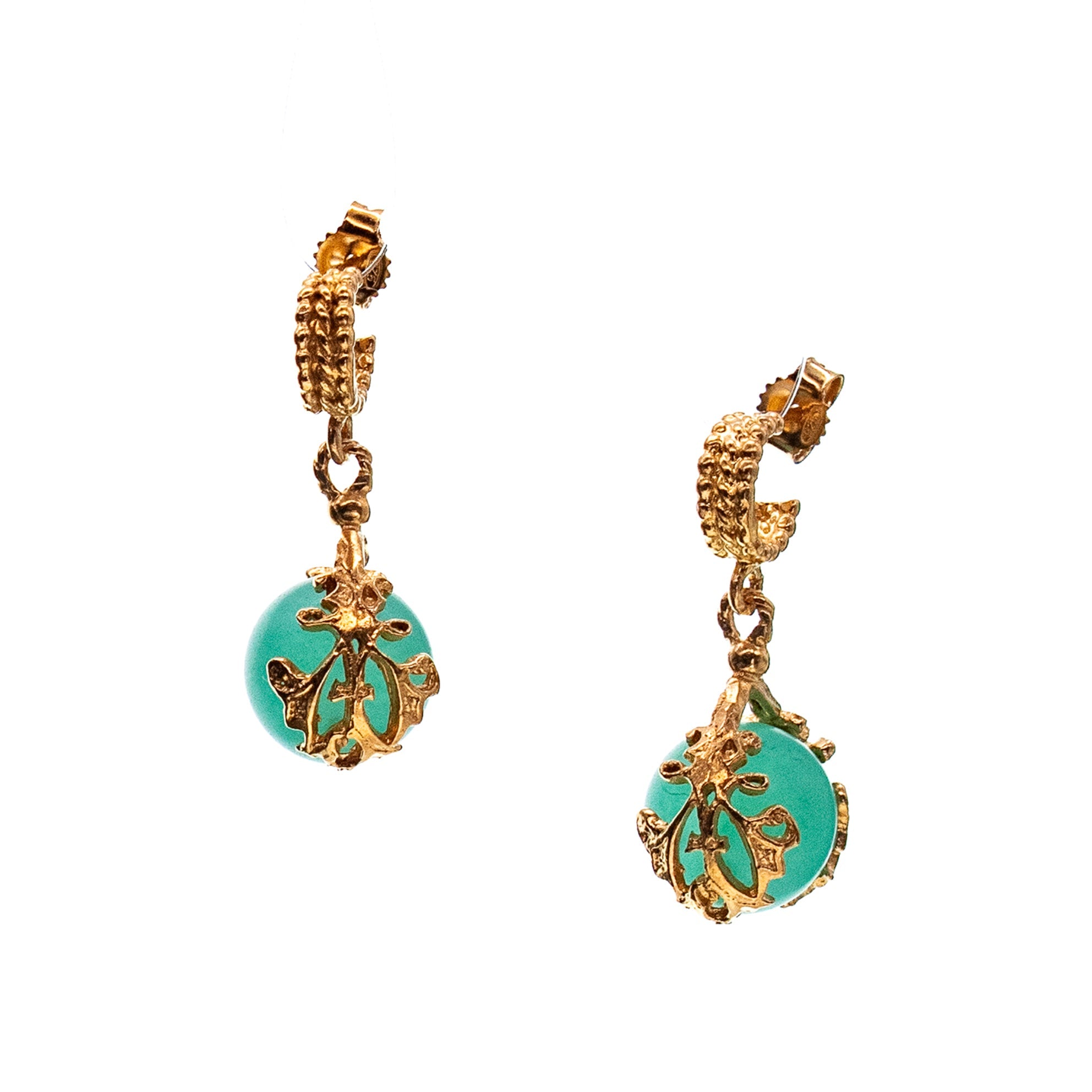 E 25g29D green Orb earrings
