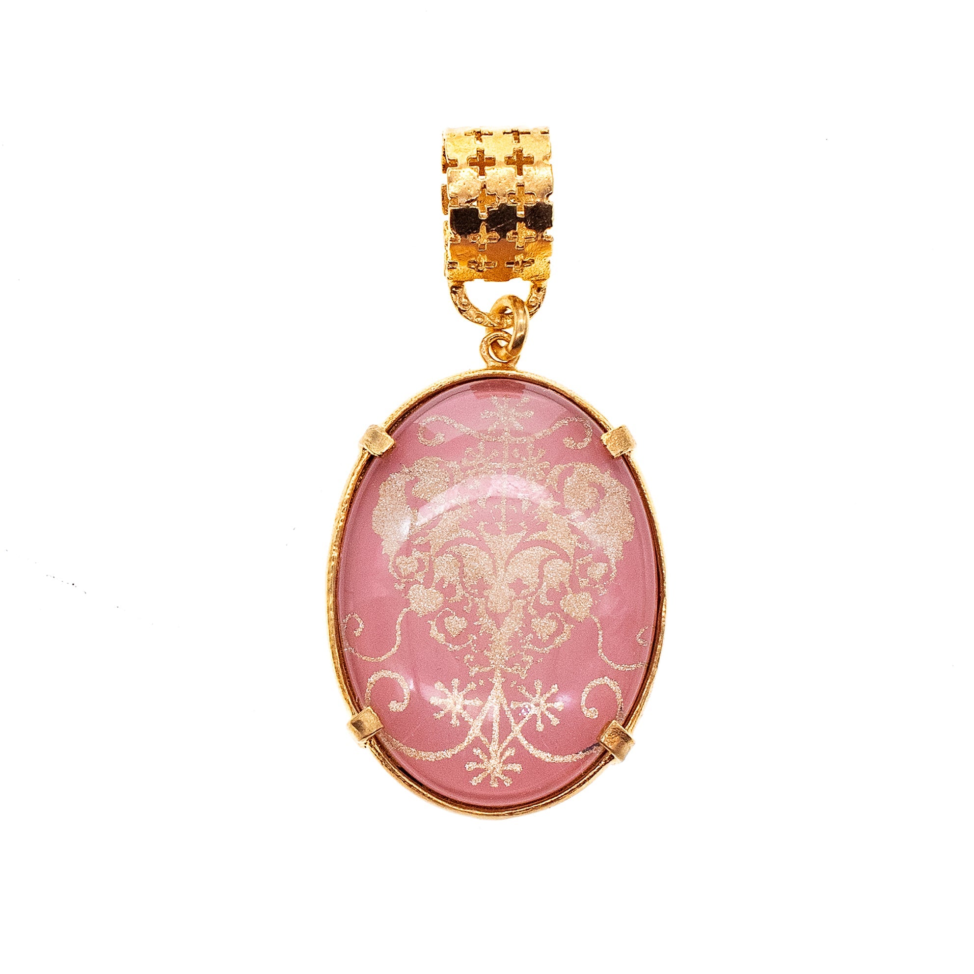 P 25g11C pink Intaglio Pendant