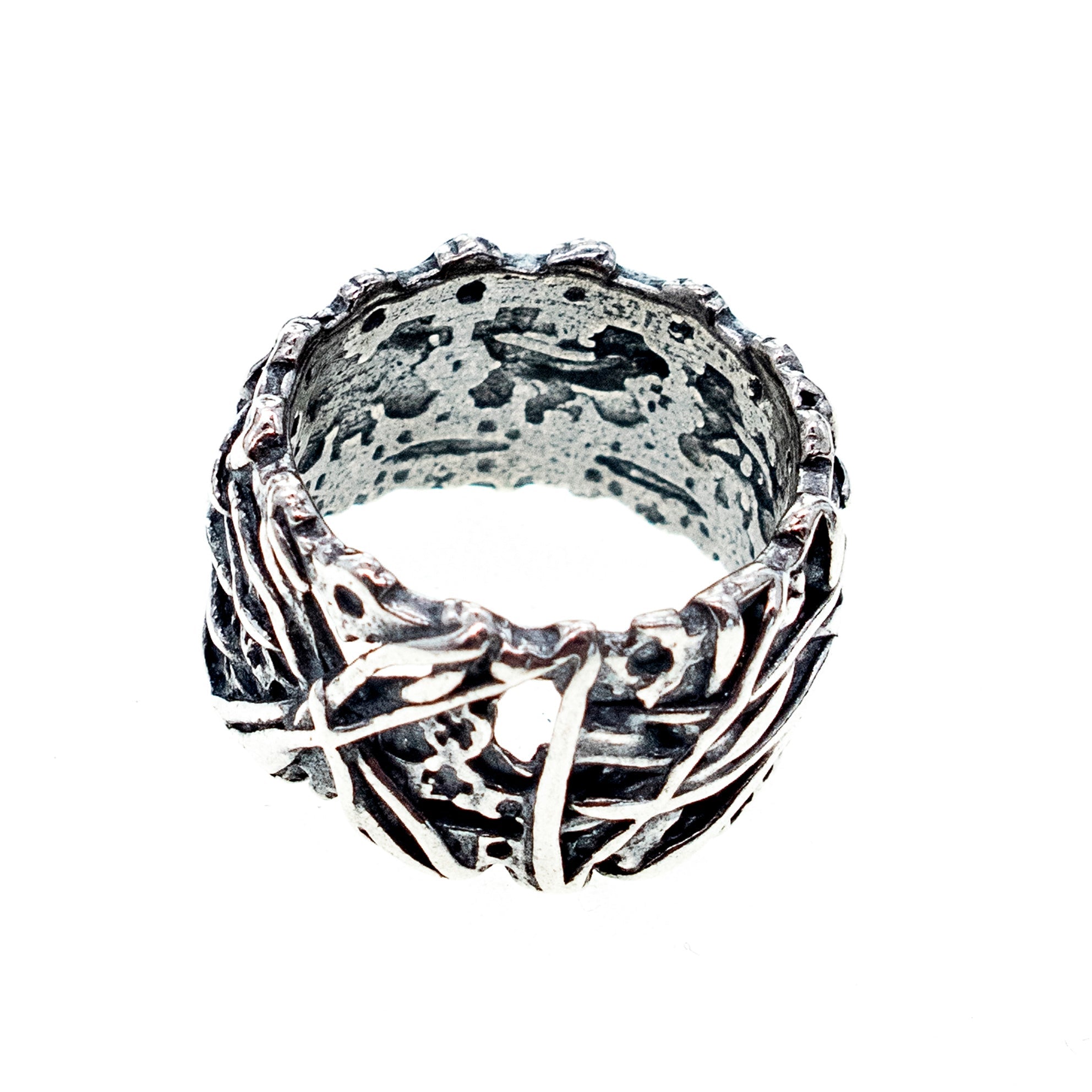 R 24e10 rebel rebel textured band ring