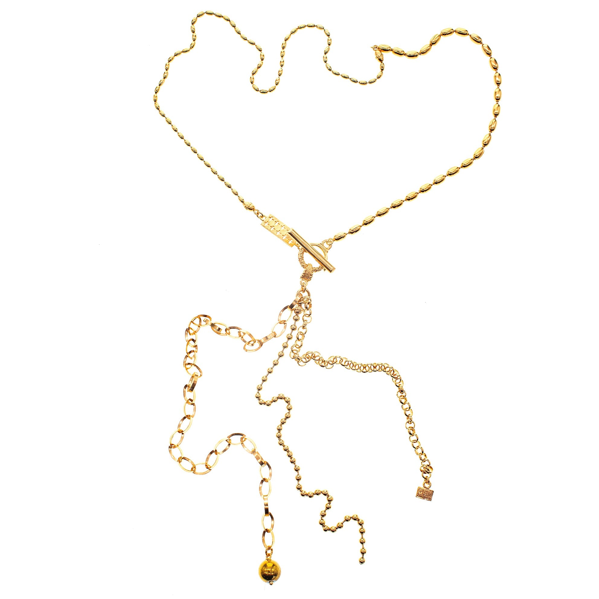 NK 25g33 Multi-Chain Lariat Statement Necklace