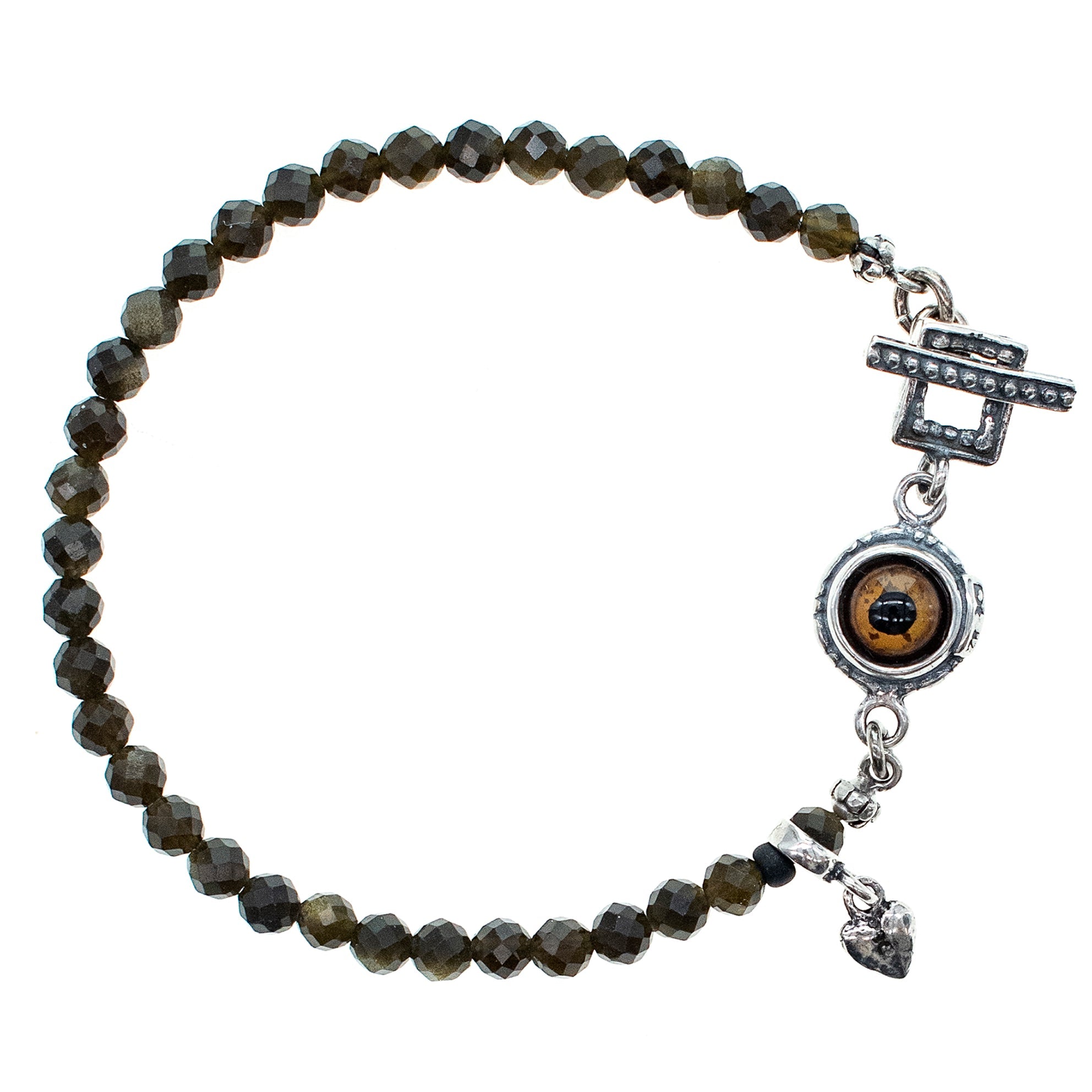 B 25a05C eye love you obsidian bracelet