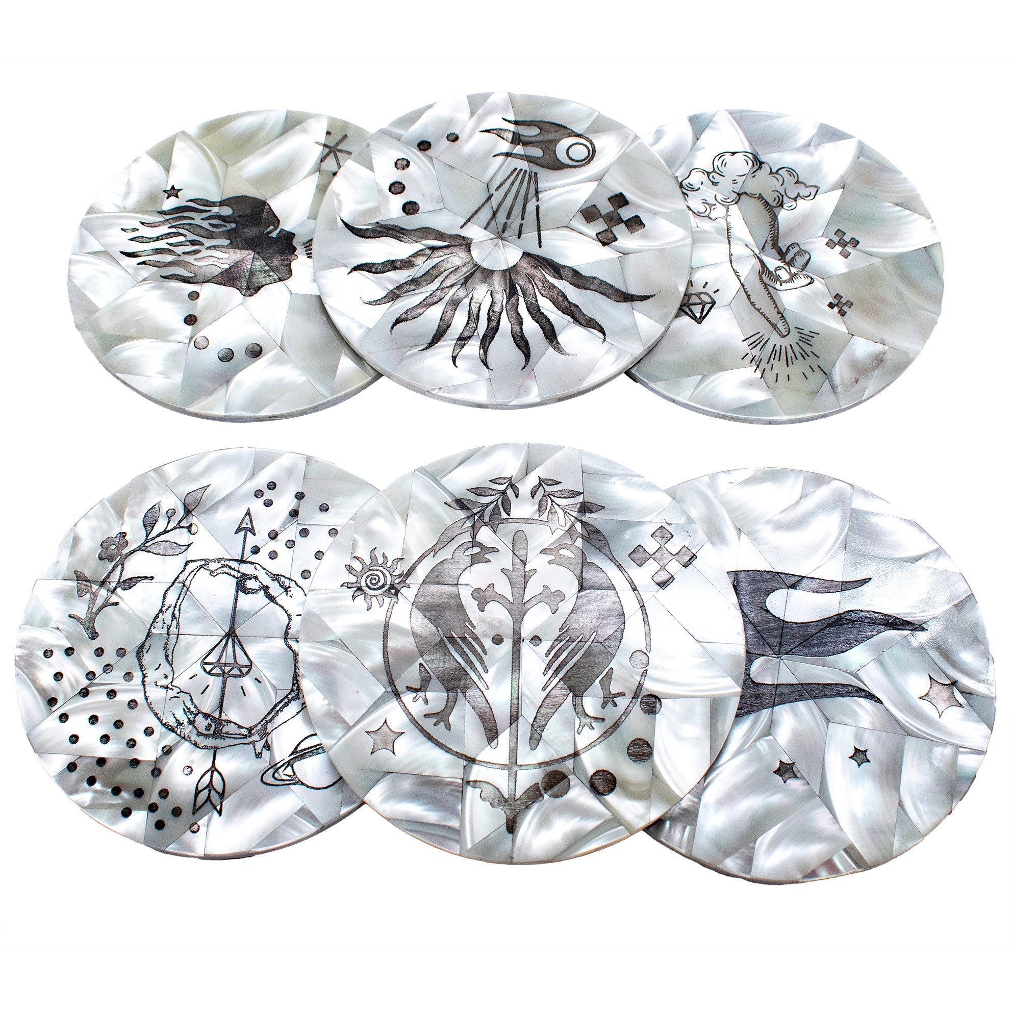 24h09 "Sweet Dreams" Engraved Mother of Pearl Coasters
