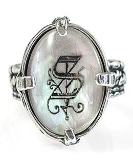 RM03 sterling silver monogram ring