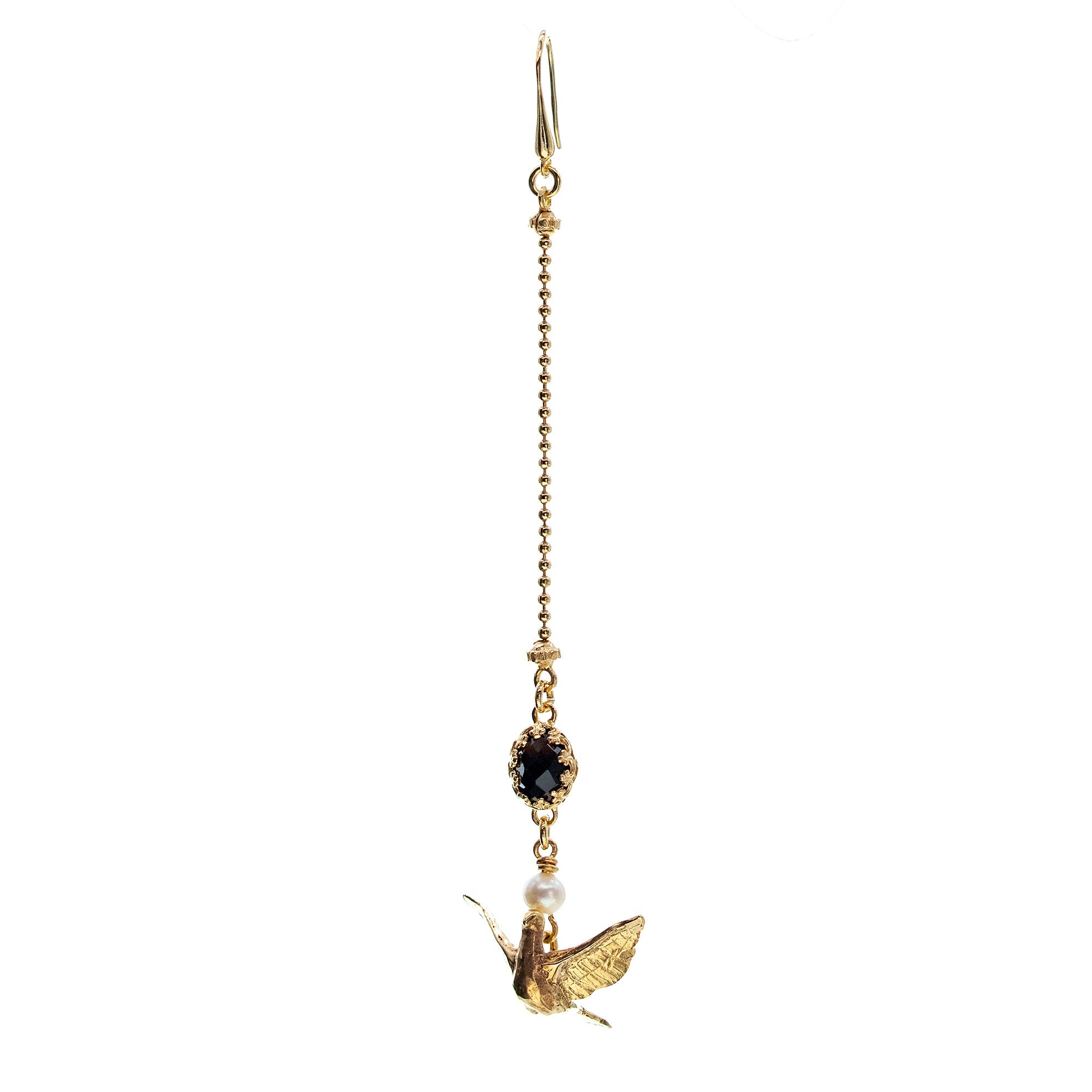 ES 25g21 Long Drop Bird single  Earring