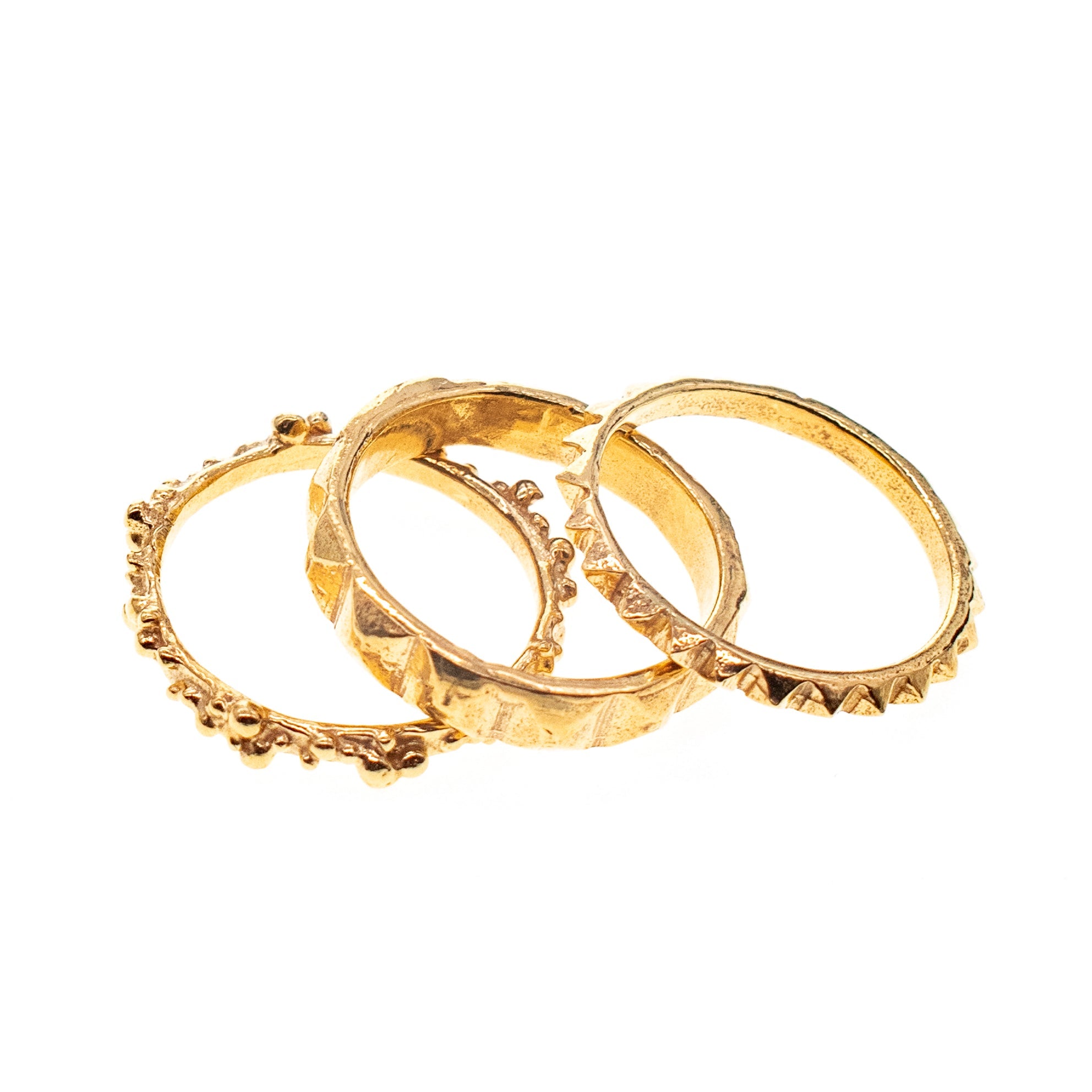 R 24g36 Studded Stacking Ring set