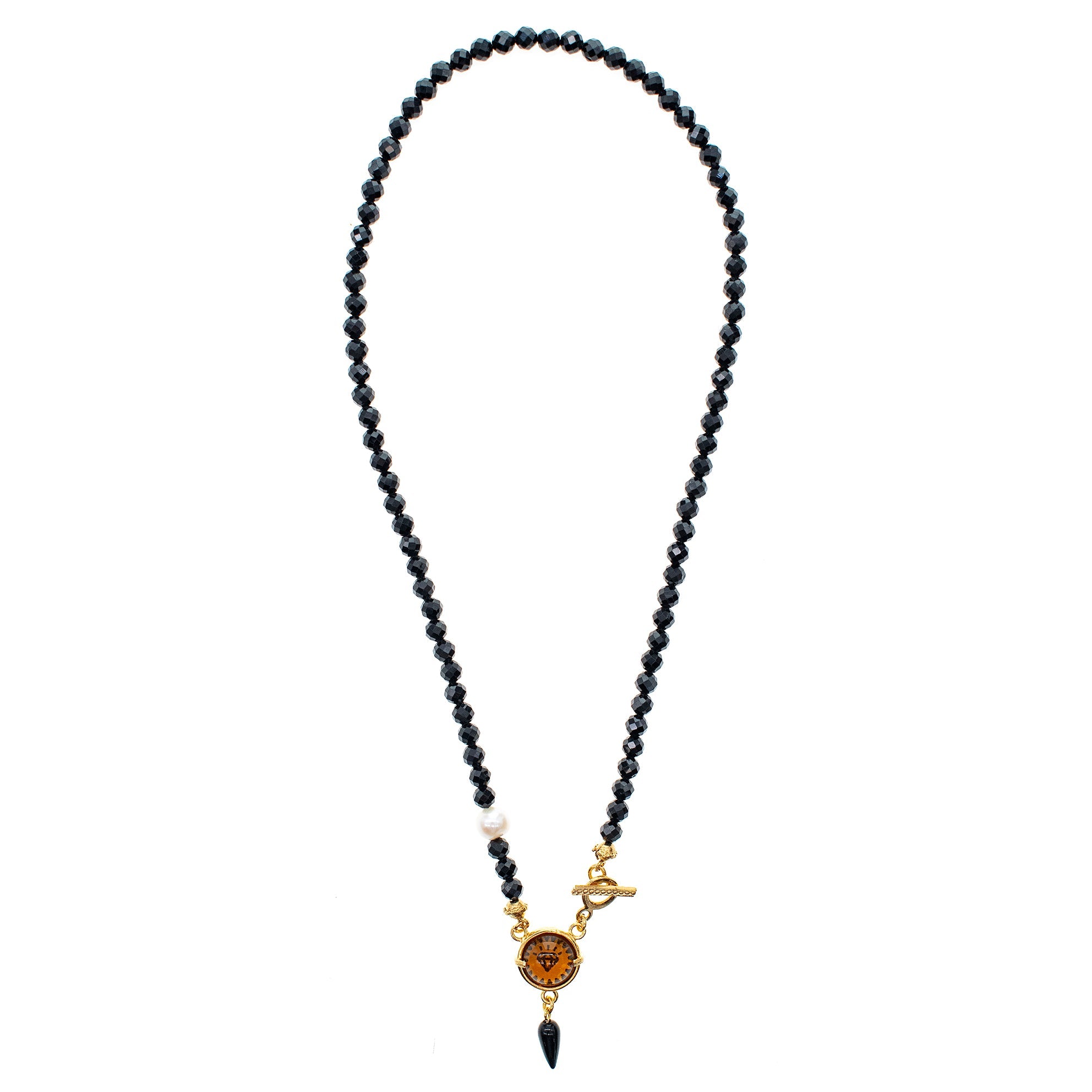 NK 25g12 Talisman Pearl & Spinel Necklace