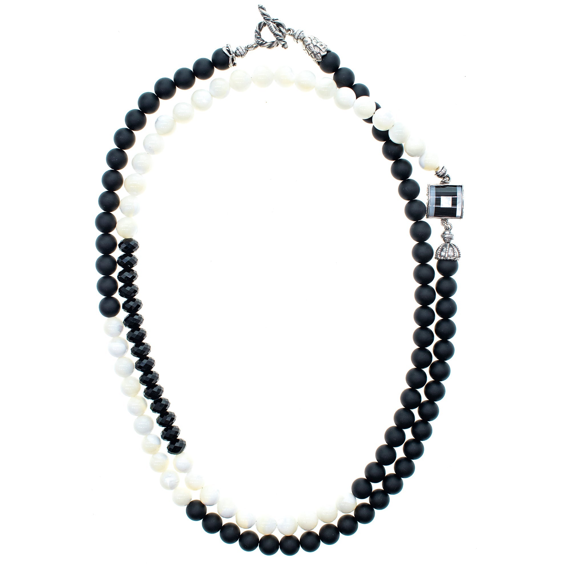 NK 25b10 Monochrome Beaded Necklace