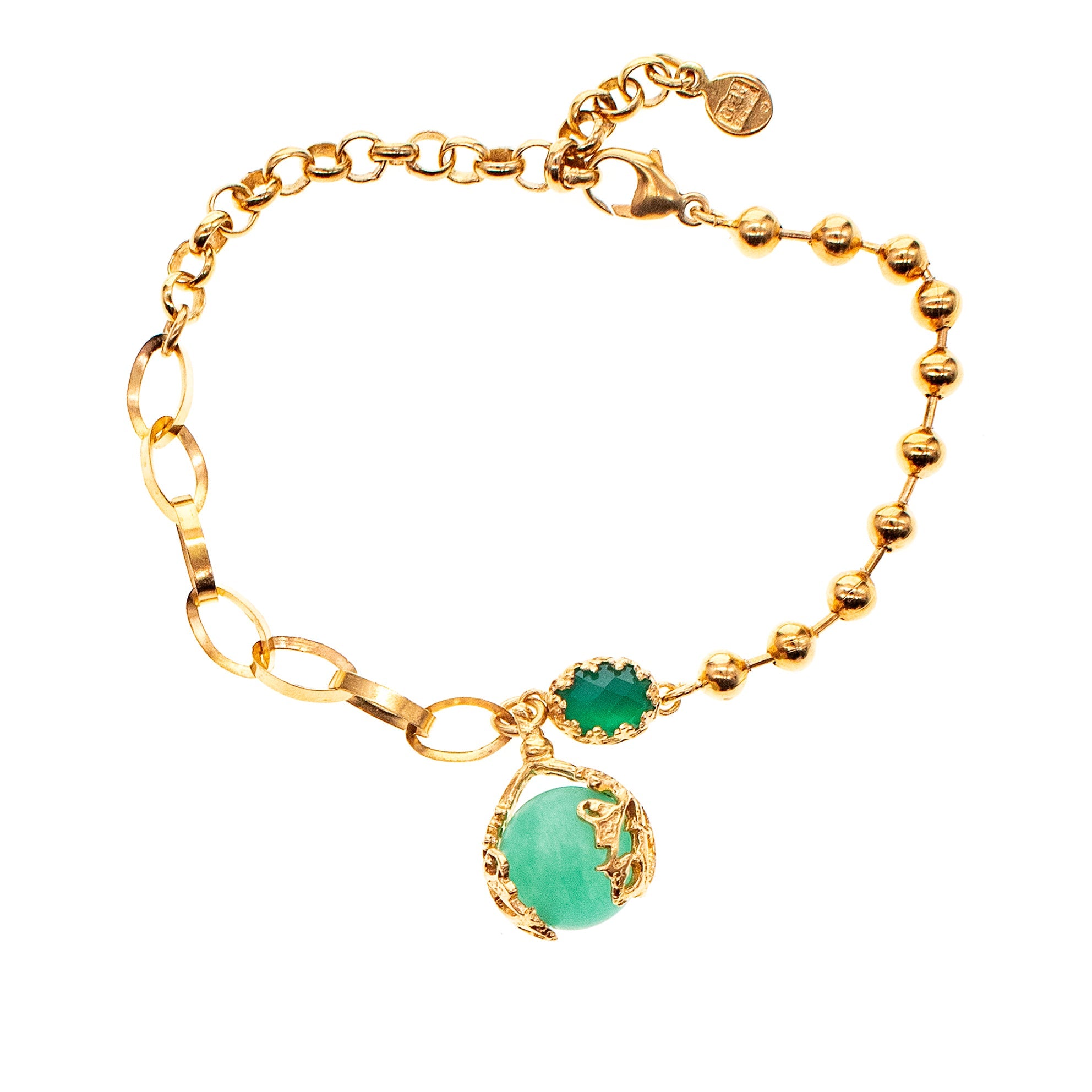 B 25g15D Green Orb Charm Bracelet
