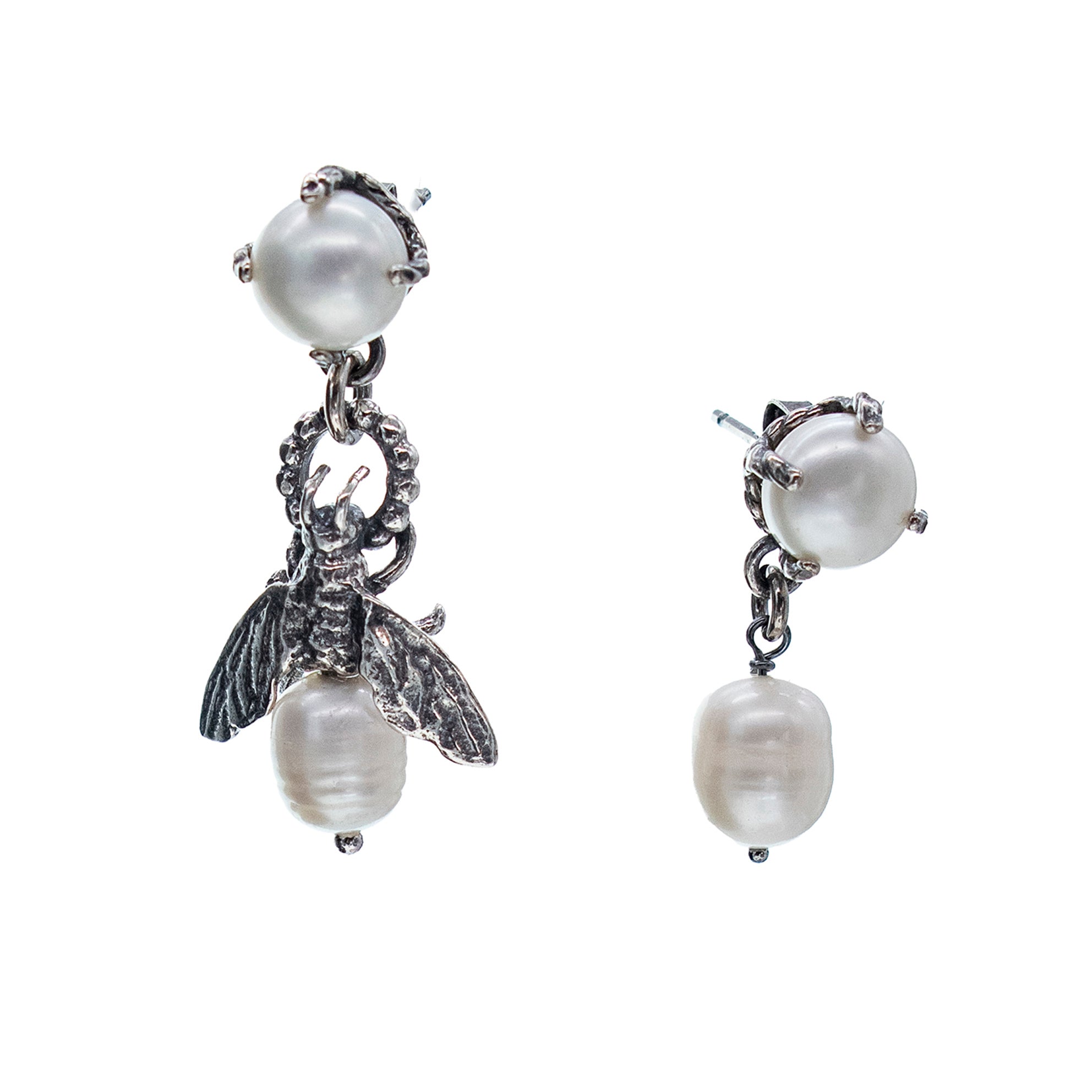 E 24d13A bee my honey earrings white