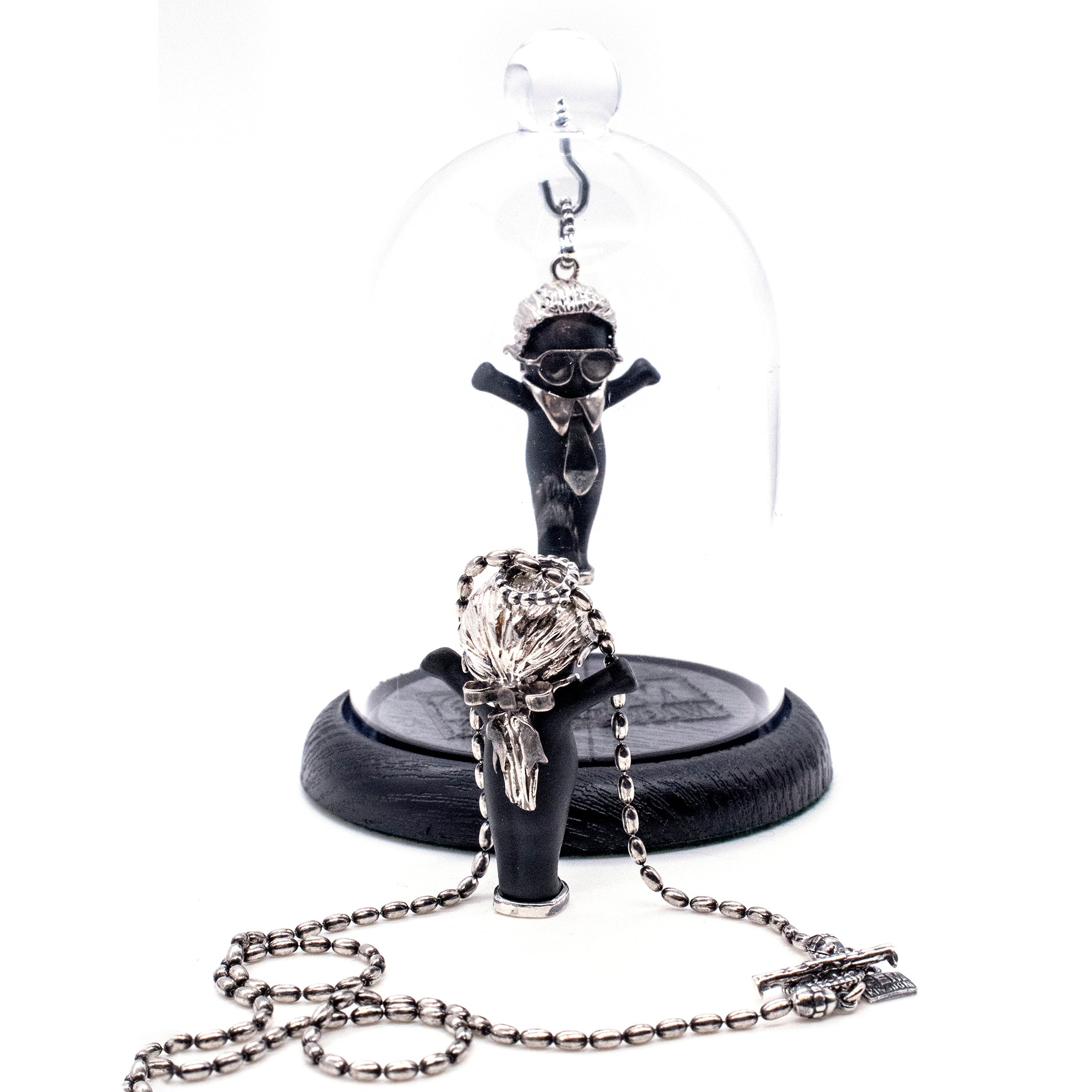BS46 Happy Baby "Little Karl" Black and silver Necklace