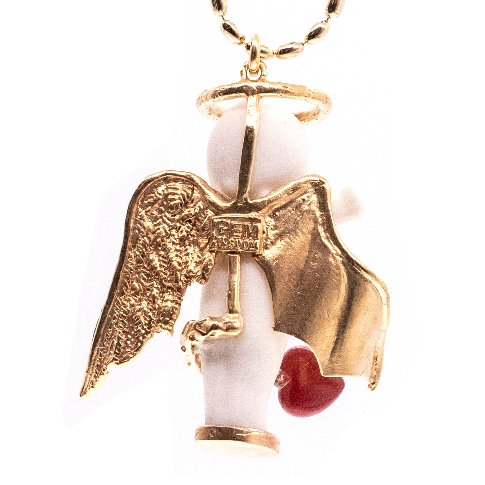 BG41A Happy Baby "Lucy in the sky" White and gold Necklace