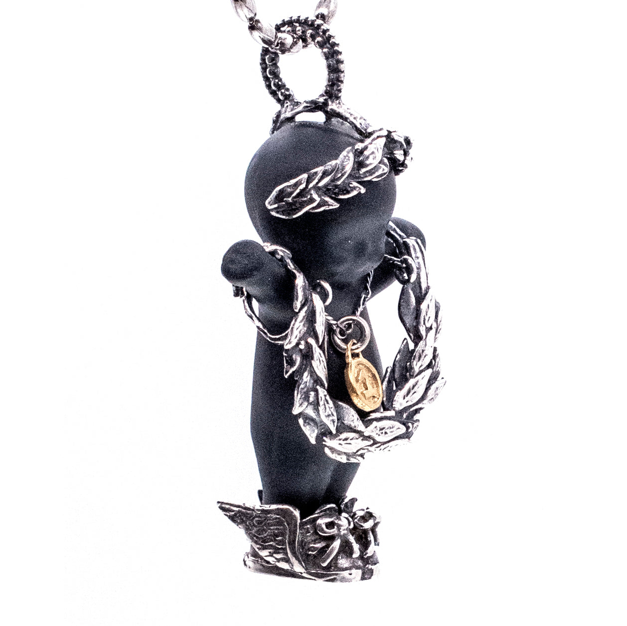 BS49B Happy Baby "Olympia" Black and silver Necklace