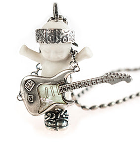 BS43A Happy Baby "Rock-a-bye" white and silver Necklace