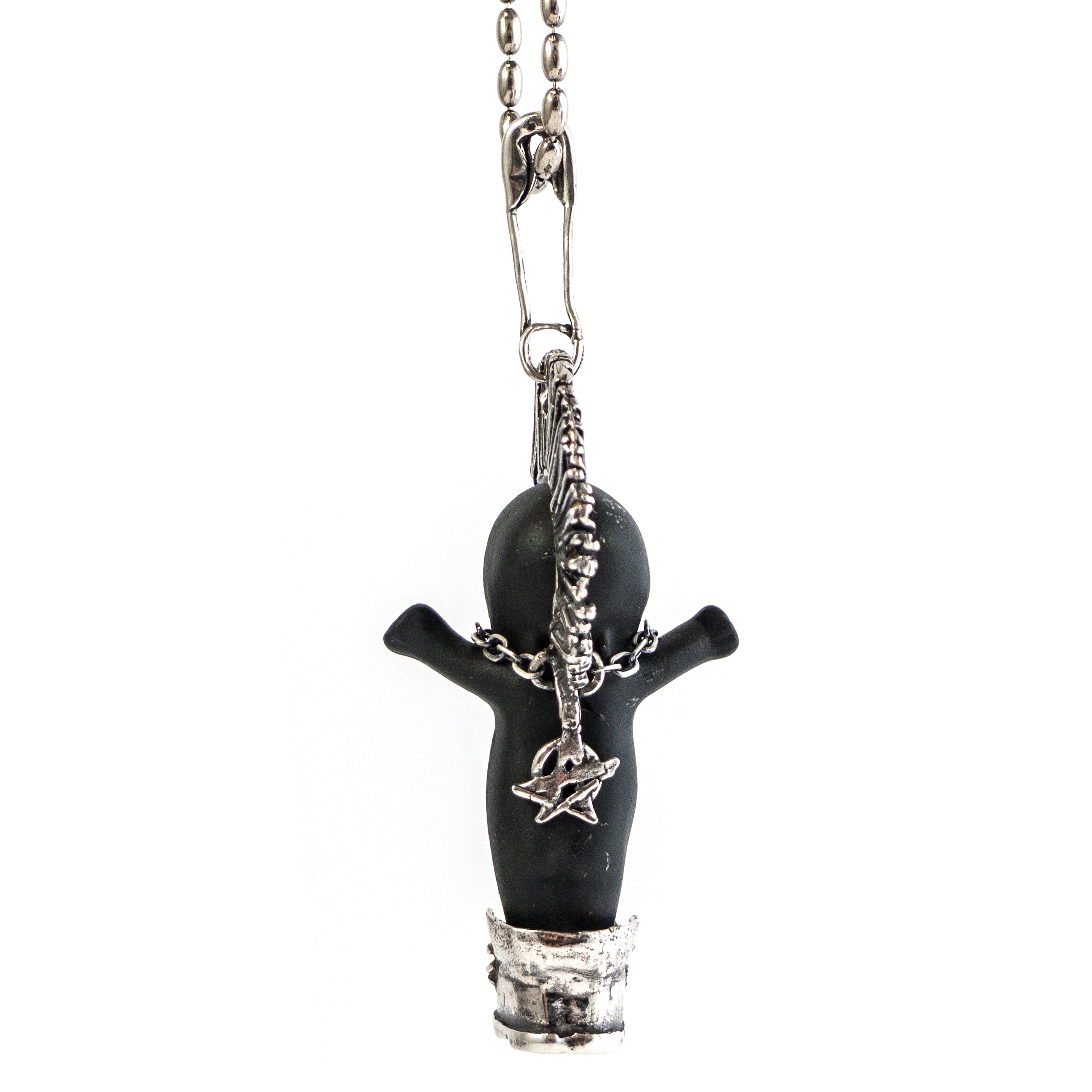 BS40B Happy Baby "Little Sid" Black and silver Necklace