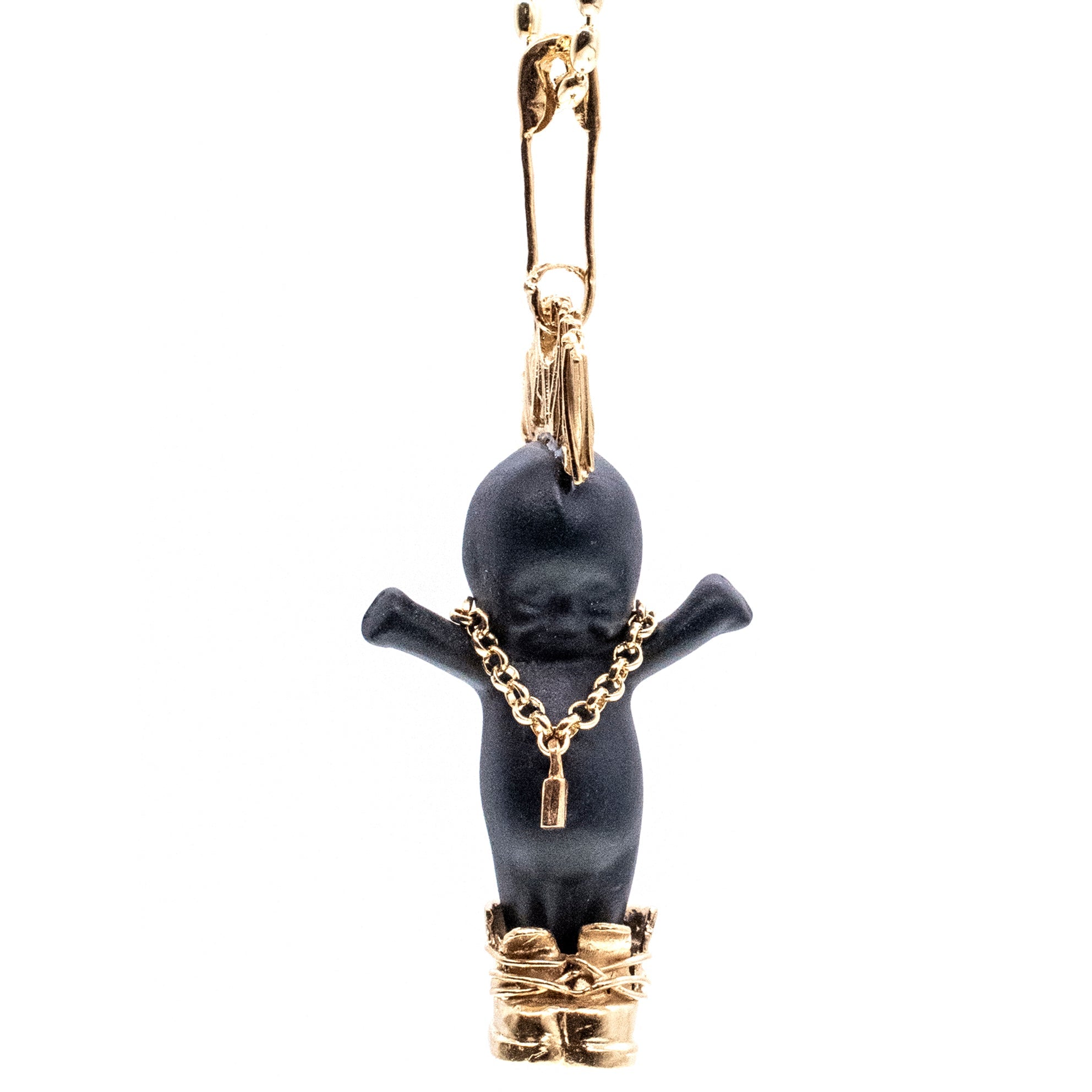 BG40B Happy Baby "Little Sid" Black and gold Necklace