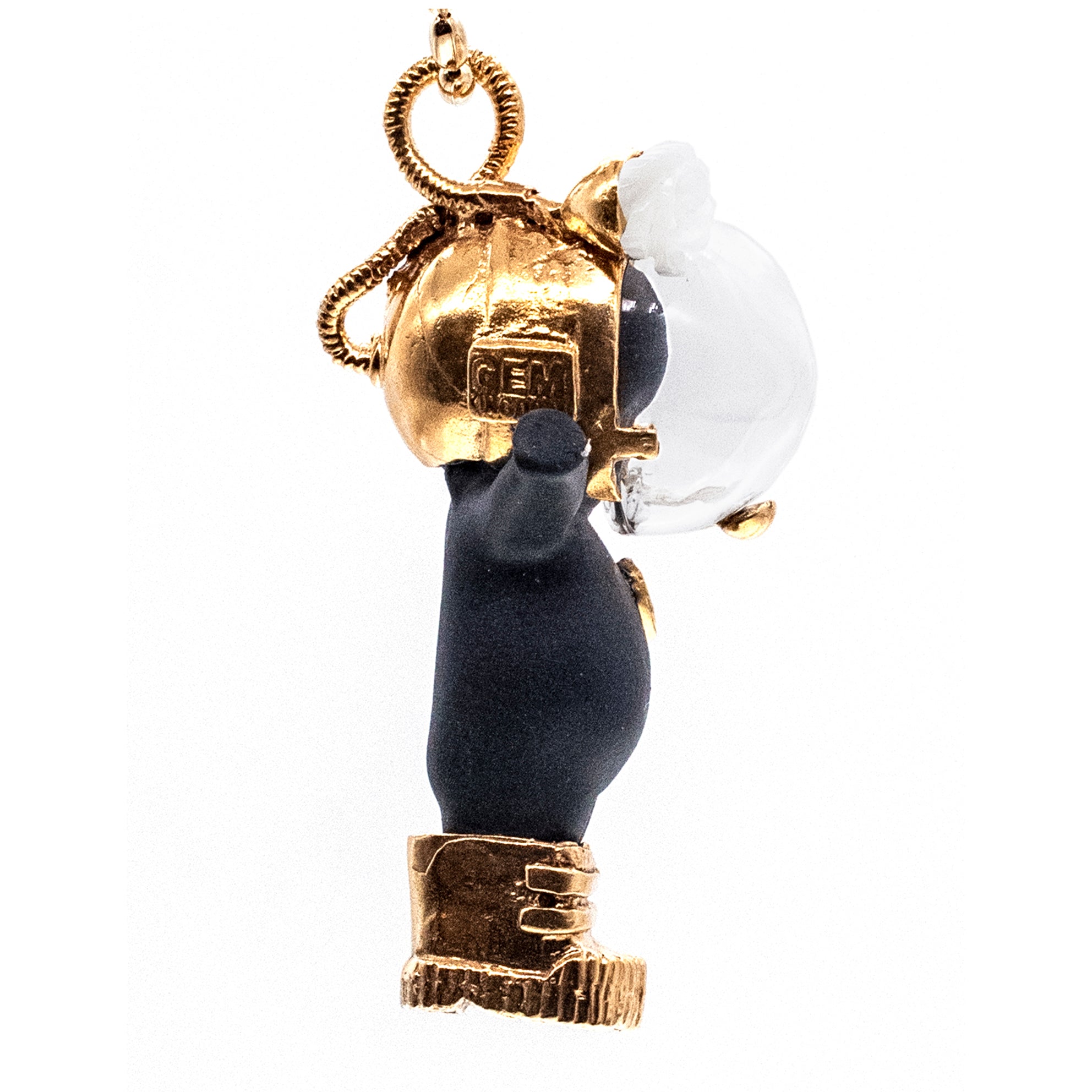 BG42B Happy Baby "Major Tom" Black and gold Necklace